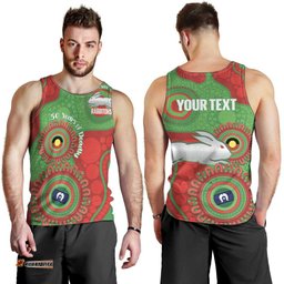 Rabbitohs NAIDOC Week 2026 Personalised Men Tank Top 50 Years of Deadly Aboriginal Art LT14