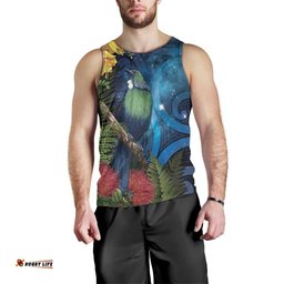 Tui Bird New Zealand Starry Sky Men Tank Top Maori Koru LT7