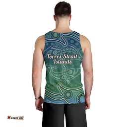 Torres Strait Islands Men Tank Top Shark Indigenous Australian Tribal Dot Art TS04