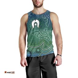 Torres Strait Islands Men Tank Top Shark Indigenous Australian Tribal Dot Art TS04
