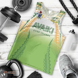Custom Cook Islands Rugby League Men Tank Top Avaiki Tatau Tribal Motifs White Color LT03