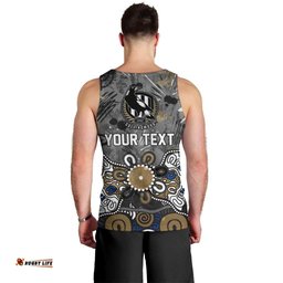 Personalized Collingwood Magpies Men Tank Top Aboriginal Dot Painting Graffiti Style TS04