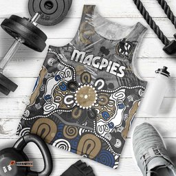 Personalized Collingwood Magpies Men Tank Top Aboriginal Dot Painting Graffiti Style TS04