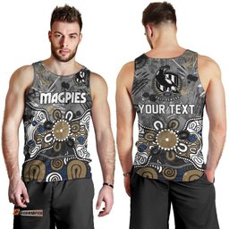 Personalized Collingwood Magpies Men Tank Top Aboriginal Dot Painting Graffiti Style TS04