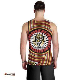 Richmond Football Club Men Tank Top Indigenous Monochrome Dot Art Mascot Style TS04