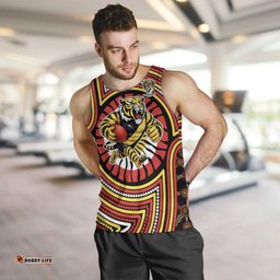 Richmond Football Club Men Tank Top Indigenous Monochrome Dot Art Mascot Style TS04