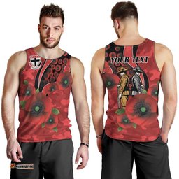 St Saints ANZAC Personalised Men Tank Top Lest We Forget Poppy Camo LT9