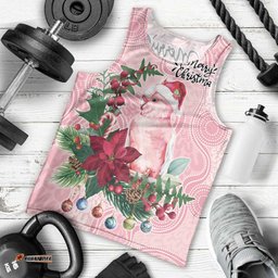 Watercolor Pink Galah Flowers Men Tank Top Australia Christmas Vibes LT9