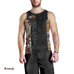 Personalised NAIDOC Deadly 50 Years Men Tank Top Minimalist Aboriginal Art LT9