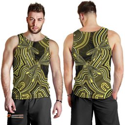 Yellow Indigenous Dragonfly Australia Men Tank Top Aboriginal Art LT14