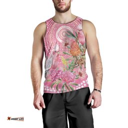 Personalized Pink Galah Aboriginal Dot Art Men Tank Top Australias Breast Cancer Awareness LT9