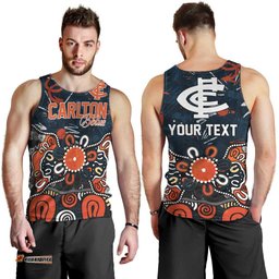 Personalized Carlton Blues Men Tank Top Aboriginal Dot Painting Graffiti Style TS04