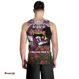 Personalised Sea Eagles Rugby ANZAC Day Men Tank Top Last Post Poppy We Will Remember Them LT14