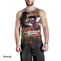 Personalised Sea Eagles Rugby ANZAC Day Men Tank Top Last Post Poppy We Will Remember Them LT14