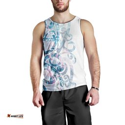 Turquoise Paua Shell Maori Men Tank Top Koru Kowhaiwhai LT7