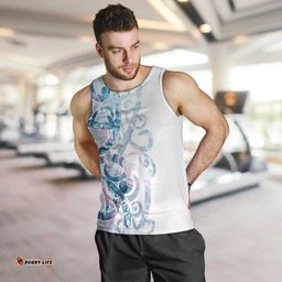 Turquoise Paua Shell Maori Men Tank Top Koru Kowhaiwhai LT7