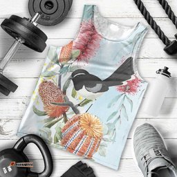 Willie wagtail Australia Men Tank Top Banksia Bottlebrushes Watercolor Stylized LT14
