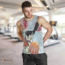 Willie wagtail Australia Men Tank Top Banksia Bottlebrushes Watercolor Stylized LT14