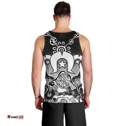 Torres Strait Islander Flag Men Tank Top Dhari Indigenous Dotwork Pattern Art TS04