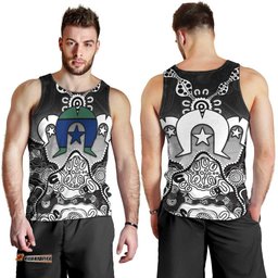 Torres Strait Islander Flag Men Tank Top Dhari Indigenous Dotwork Pattern Art TS04