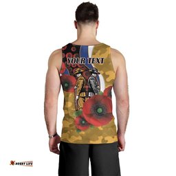 West Eagles ANZAC Personalised Men Tank Top Lest We Forget Poppy Camo LT9