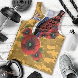 West Eagles ANZAC Personalised Men Tank Top Lest We Forget Poppy Camo LT9