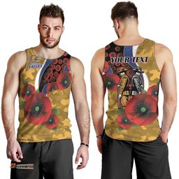 West Eagles ANZAC Personalised Men Tank Top Lest We Forget Poppy Camo LT9