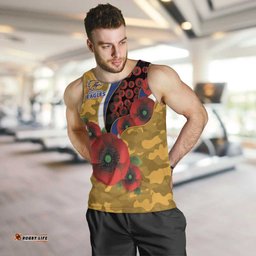 West Eagles ANZAC Personalised Men Tank Top Lest We Forget Poppy Camo LT9