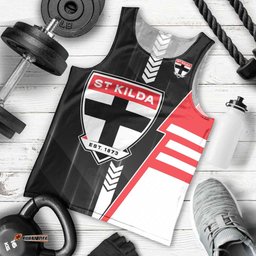 Personalized St Kilda Saints Men Tank Top Modern Geometric Sports Graphic Style TS04