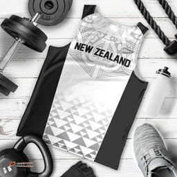 World Football 2026 New Zealand Custom Men Tank Top All White Fern Maori Tribal LT9