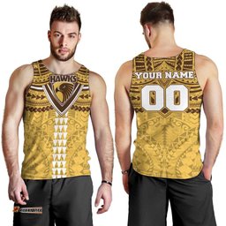 Personalized Hawthorn Hawks Men Tank Top Polynesian Tribal Pattern Heritage Football TS04
