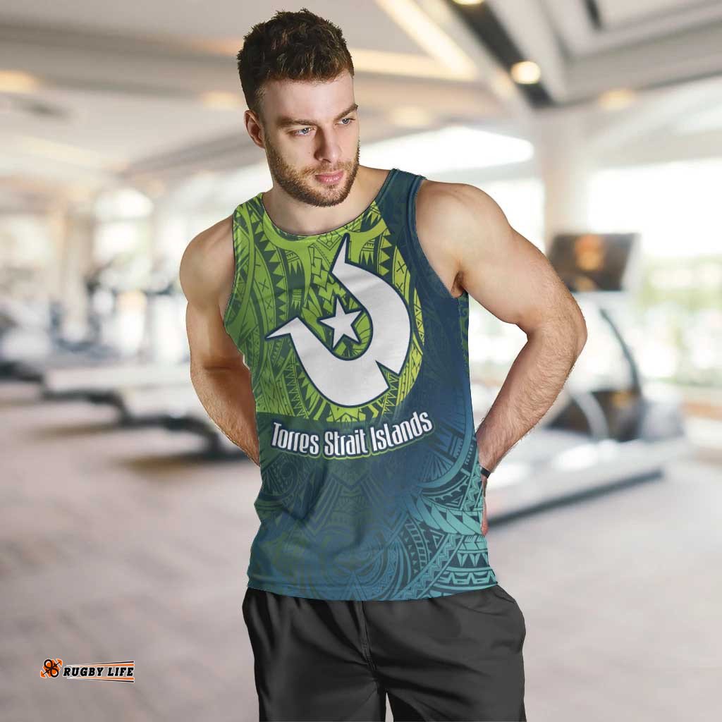 Torres Strait Islands Men Tank Top Vibrant Polynesian Tribal Pattern Art TS04