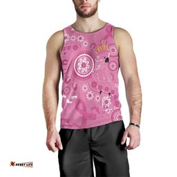 Pink Ribbon Australia Men Tank Top Breast Cancer Awareness Aboriginal Cacatua leadbeateri LT14