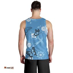World Diabetes Day Australia Men Tank Top Blue Ribbon Butterfly Aboriginal Art LT14