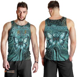 Personalised Ovarian Cancer Awareness Men Tank Top This Is What A Fighter Looks Like DT05