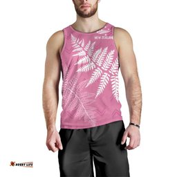 New Zealand Lawn Bowls Breast Cancer Personalized Men Tank Top Wrap-Around Silver Fern LT7