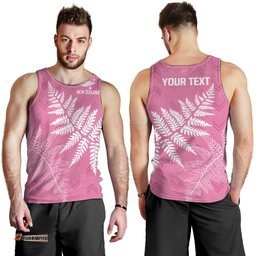 New Zealand Lawn Bowls Breast Cancer Personalized Men Tank Top Wrap-Around Silver Fern LT7