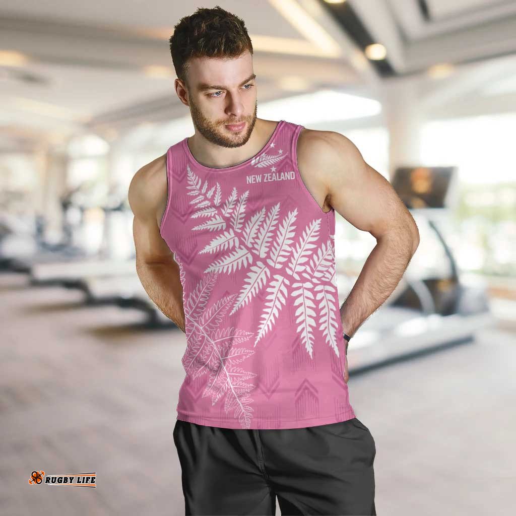 New Zealand Lawn Bowls Breast Cancer Personalized Men Tank Top Wrap-Around Silver Fern LT7