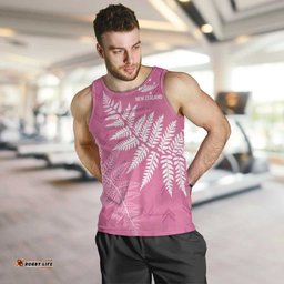 New Zealand Lawn Bowls Breast Cancer Personalized Men Tank Top Wrap-Around Silver Fern LT7