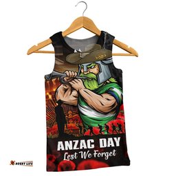 Canberra Raiders Men Singlet Anzac Day Rising Dawn Ceremony Lest We Forget Courage