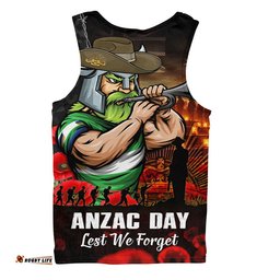 Canberra Raiders Men Singlet Anzac Day Rising Dawn Ceremony Lest We Forget Courage