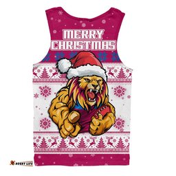 Brisbane Lions Men Singlet Special Ugly Christmas Holiday Footy Fans
