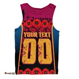 Brisbane Lions Men Singlet Lest We Forget In Eternal Honor And Duty