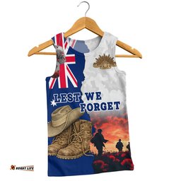 Australia Men Singlet Two Sides Of Service Anzac Day Remembrance