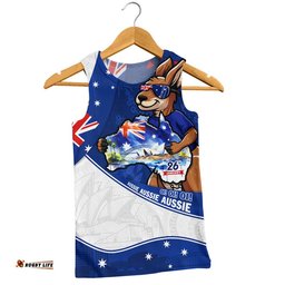 Australia Men Singlet Australia Day Kangaroo Blue Spirit 26 January Holiday