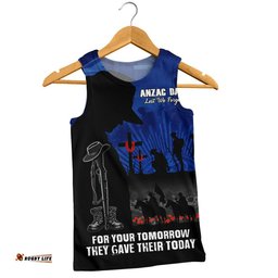 Australia Men Singlet Anzac Day United In Spirit For Those Served All Remember