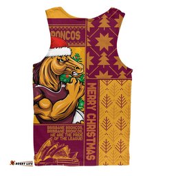 Brisbane Broncos Men Singlet Christmas Magic Knit Style Winter Glow