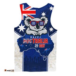 Australia Men Singlet Australia Day Koala Spirit Blue Flag Celebration