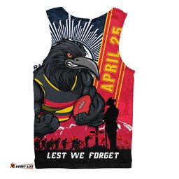 Adelaide Crows Men Singlet Anzac Day Lest We Forget Memorial