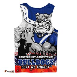 Canterbury-Bankstown Bulldogs Men Singlet Anzac Day Remembrance Of Courage Loyalty Valor